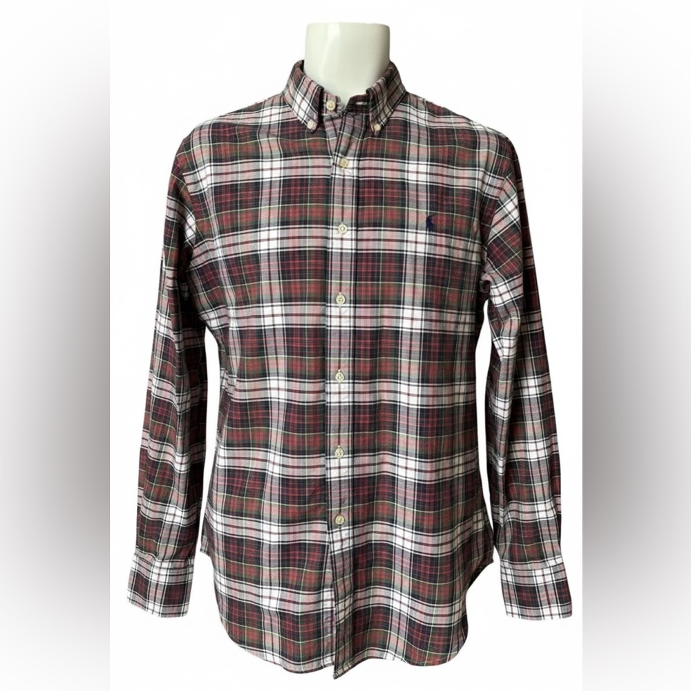 Ralph Lauren Classic Fit Oxford Shirt Large Multi-Color Plaid Button Down Logo